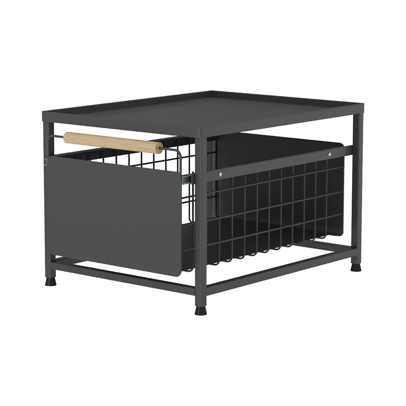 Spice Rack, 25.5cm H x 39cm W x 29.5cm D, Black