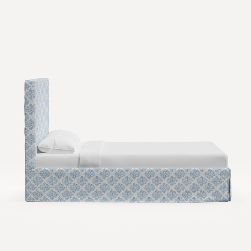 Shona Bed, Twin, Jr Issa Light Indigo Geometric Linen