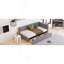 Lit de jour rembourré avec 2 tiroirs de rangement, structure de canapé-lit simple, sans sommier, tissu en lin (gris)-1627320758