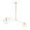 Sean Lavin Lowing Medium Wide 2-light Chandelier in Polished Antique Brass with Clear Glass shade