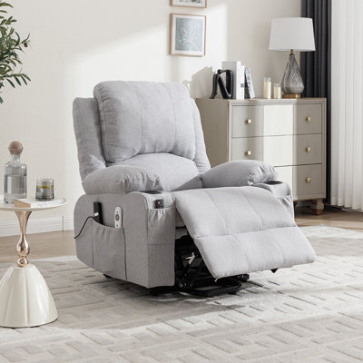 98cm Wide Chenille Wall Recliner Standard Recliner with Massager