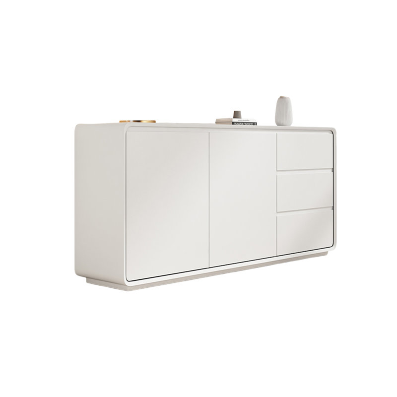 Modern Simple Solid Wood Sideboard, White, 31.49" H x 59.05" W x 15.75" D