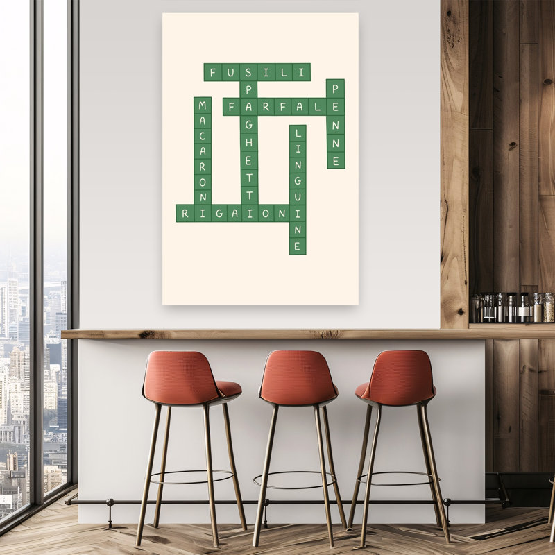 "Italian Pasta", art mural contemporain, H 60 po x l 40 po