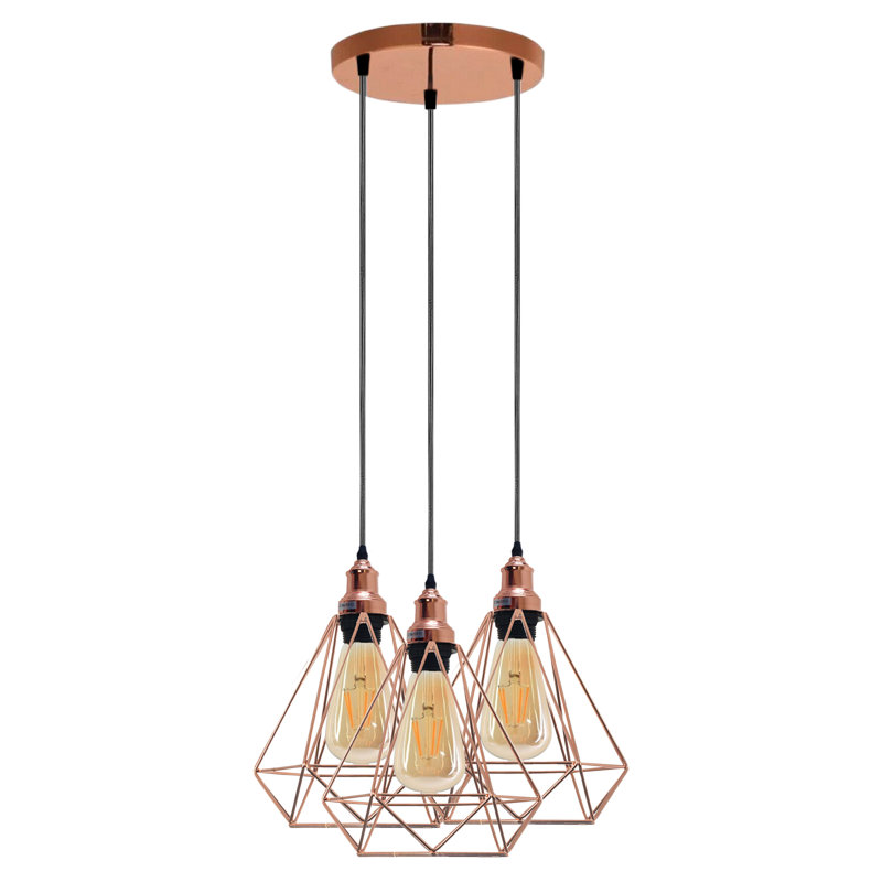 Groseiller 3 - Light Rose Gold Cluster Pendant