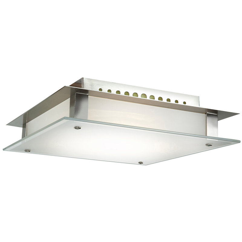 Retha Glass Flush Mount, 3.25" H x 12" W x 12" D