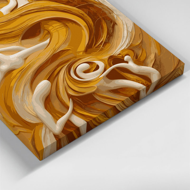 Art mural abstrait sur toile brune, H 16 po x l 16 po