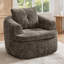 Fauteuil d'appoint touffeté tonneau pivotant à 360 ° en chenille de ton brun pour salon-1096975872