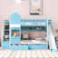 Lit superposé simple de style château avec tiroirs et tablettes-704523653