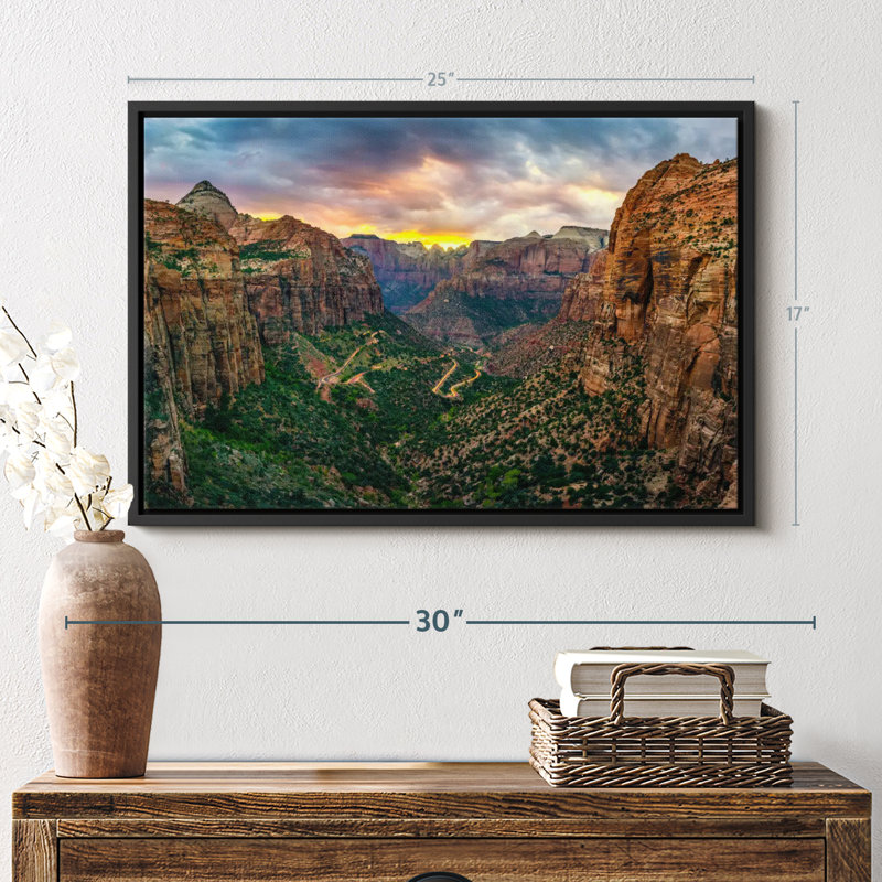 «Zion National Park At Sunset», reproduction sur toile, H 17 po x l 25 po
