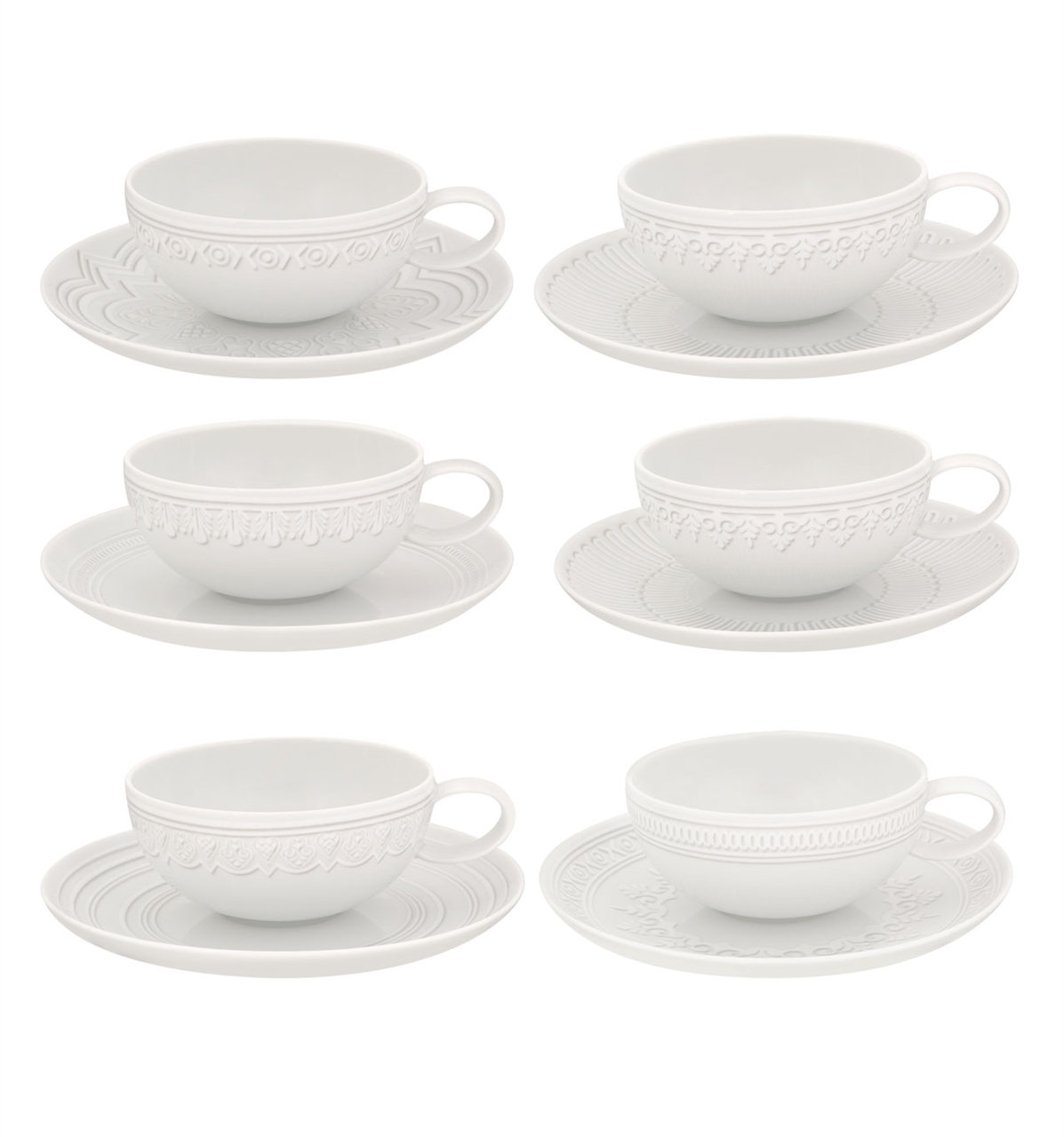 Vista Alegre Ornament 6 Piece Tea Cup &amp; Saucer Set | Wayfair