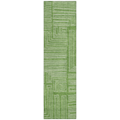 Clayra Green Washable Indoor-Outdoor Rug - 