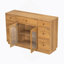 Armoire noire spacieuse avec 2 portes et 7 tiroirs pour le salon et la salle à manger, parfaite pour le rangement et l'organisation.-701121830