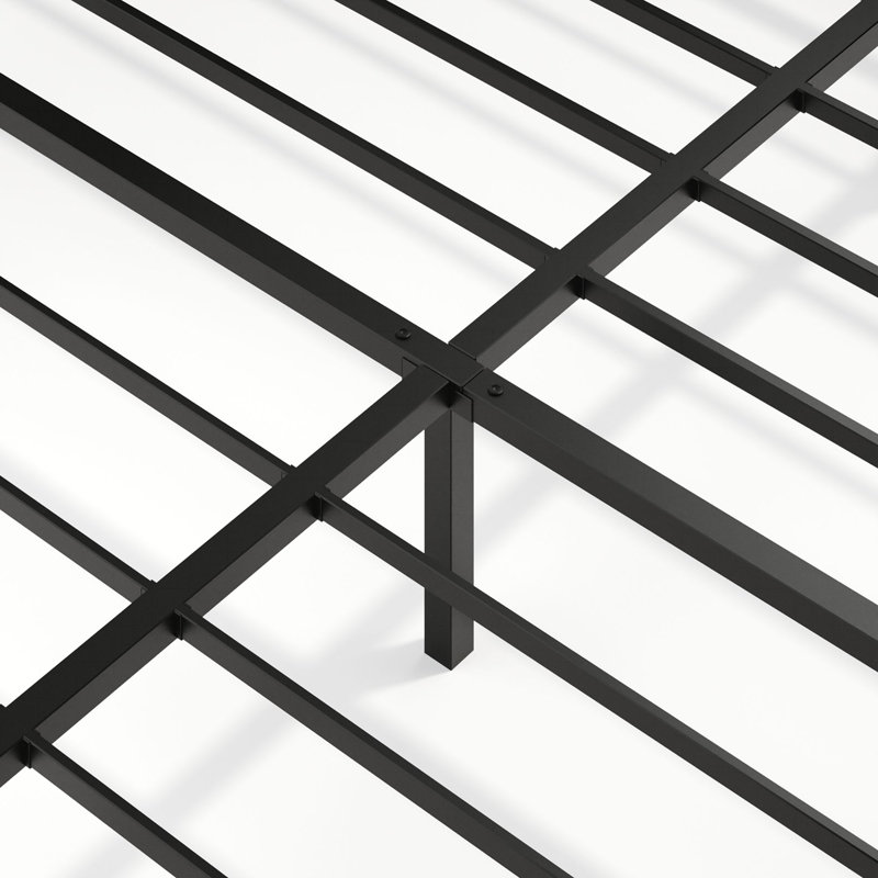 Walnut Queen Floating Bed Frame with LED Lights, Wave Curve Wood Texture Bed with Heavy Duty Metal Slats - No Box Spring Needed.