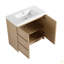Meuble-lavabo sur pied 36 po avec lavabo en résine et 2 portes d'armoire à fermeture en douceur, contreplaqué (KD-PACKING)