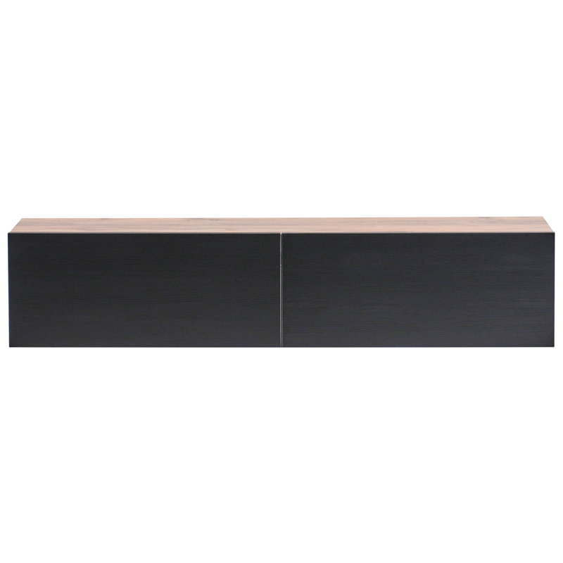 Wall Mounted TV Stand GLADSTONE, 30cm H x 140cm L x 40cm W, Brown/Black