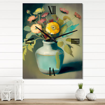 Hideto II - Horloge murale florale surdimensionnée