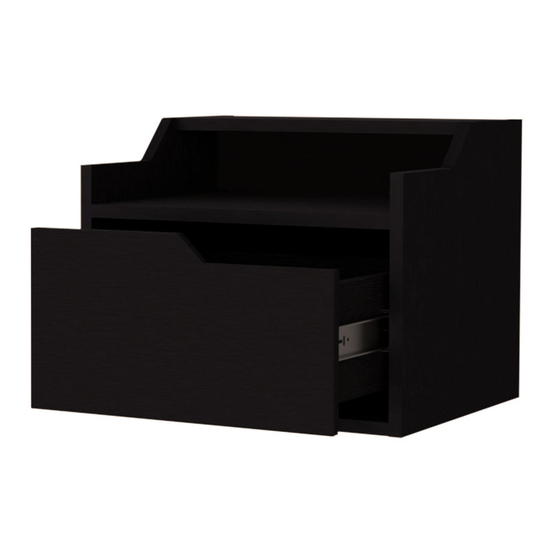Table de chevet flottante à double tablette, Black