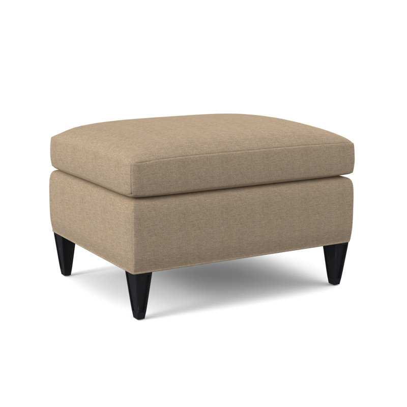 Bristol Upholstered Ottoman, Vintage Ebony, Elise Flax