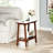 Narrow Slate Side Table With Storage Shelf, Small End Table