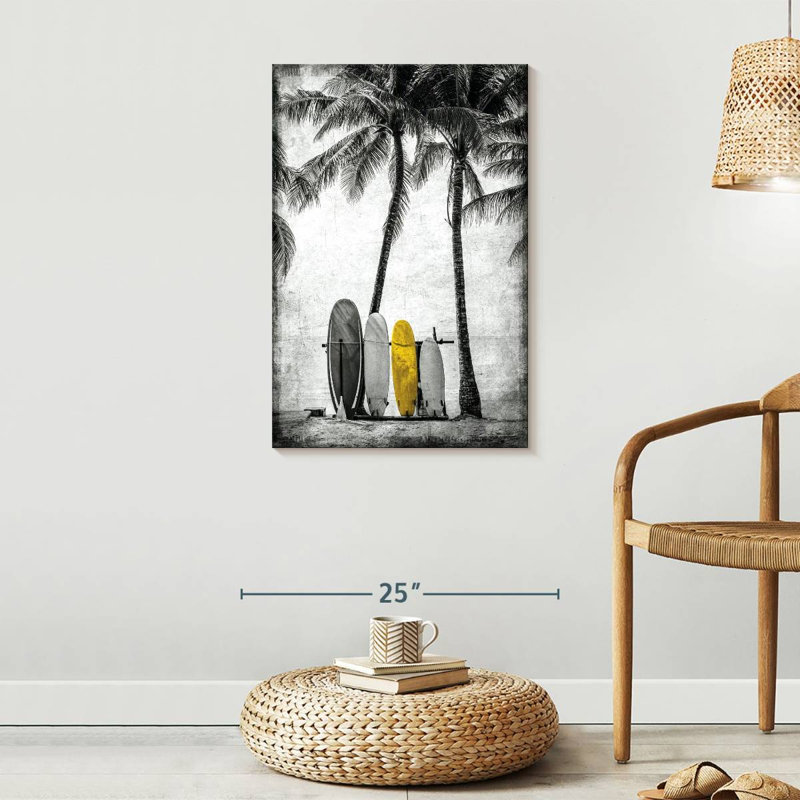 Planche de surf pop sur toile, H 30 po x l 20 po x P 1,25 po