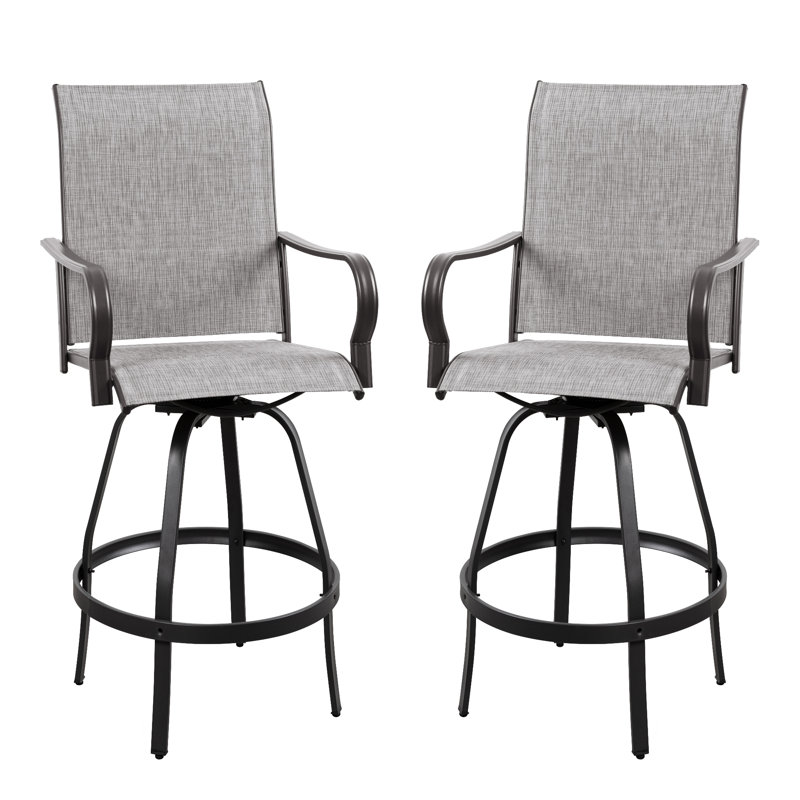 Chaises de bar pivotantes pour patio, Gris clair