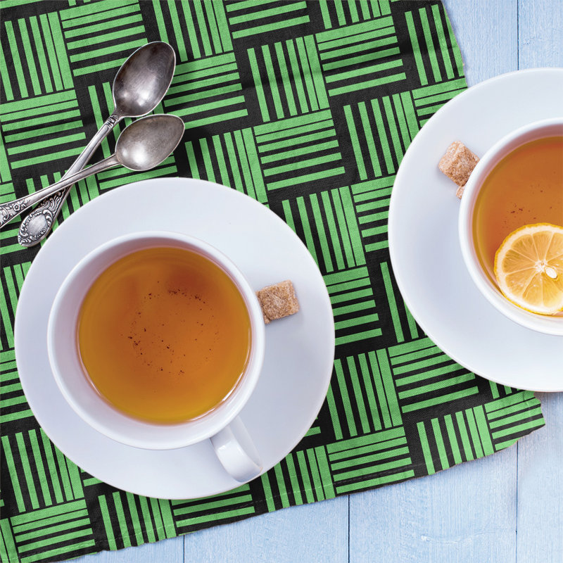 Jaya Tea Towel Kitchen Towel, Mint/Green/Black, Cotton Twill