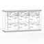 Rosswell Modern cottage style sideboard with 3 drawers and 3 doors, engineered wood, light grey/light oak decor, 169.2 cm W x 95.4 cm H x 43.5 cm D-124642211