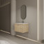 Lavabo de salle de bain mural 24 po, 2 portes à fermeture douce, chêne, contreplaqué-1975981470