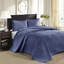 Literie grand bleu marine - Conception en coton prélavé réversible pour une nuit de détente, housse de lit lavable à la machine, rembourrage matelassé facile à nettoyer