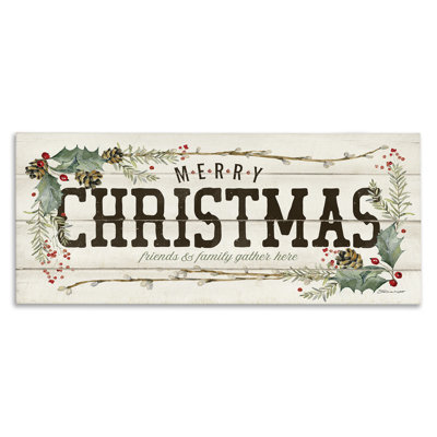 Rustic Merry Christmas Friends And Family Sign