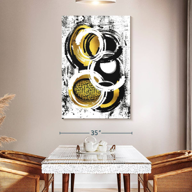 Avery, peinture abstraite dorée I, H 51 po x l 34 po