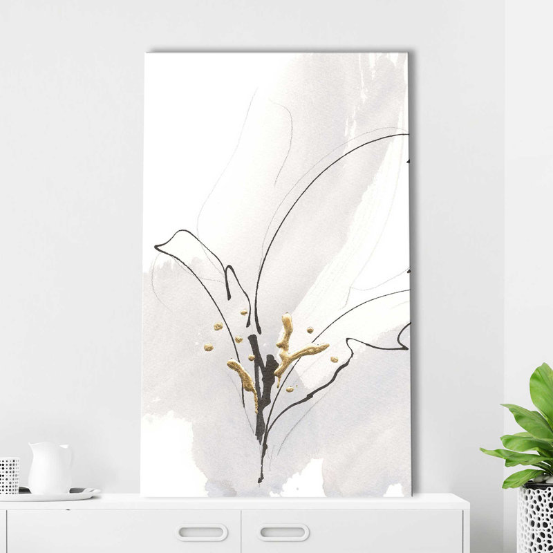 Gris froid - peinture, L 28 po x H 48 po, Toile tendue