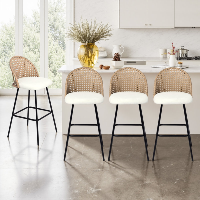 Tabouret de bar et de comptoir rembourré, Beige