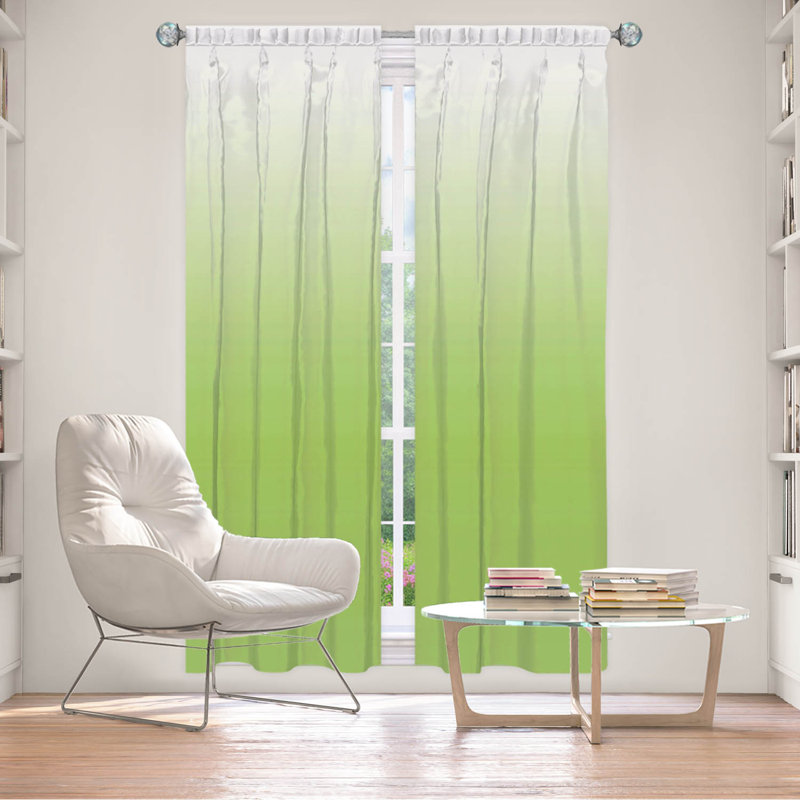 Vandela Room Darkening Curtain Pair, 20" W x 82" L, Light/Green/Avocado