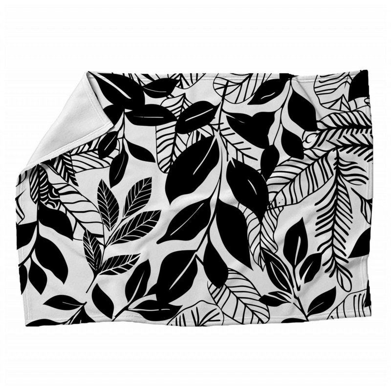 Trendy Floral Plush Throw Blanket, Queen