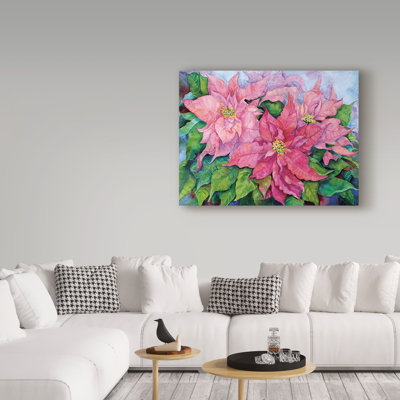 « rose poinsettia », reproduction de peinture à l’acrylique sur toile tendue