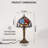 Tiffany-style Beaded Stained Glass Table Lamp, Antique Bronze Resin Base, E26 Warm Bulb Included