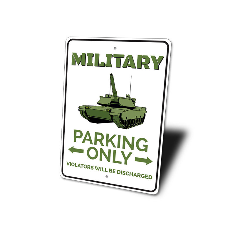 Enseigne militaire en aluminium, H 12 po x l 18 po x P 0,06 po