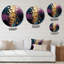 Mauve et bleu, réalités sur toile III - peinture abstraite ronde, art mural en métal-88621715