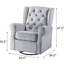 Fauteuil pivotant gris avec glissière et pieds en métal fiables
