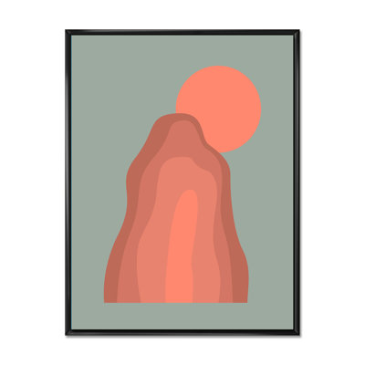 «Pink Sunset Mountain Landscape», peinture sur toile