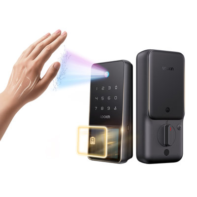 Serrure intelligente Veno Solar Palm - serrure de porte sans clé Palm Vein - pêne dormant à énergie solaire - 5 méthodes de déverrouillage - WiFi intégré - fonctionne avec Apple Home, Alexa et Google Home - sans abonnement