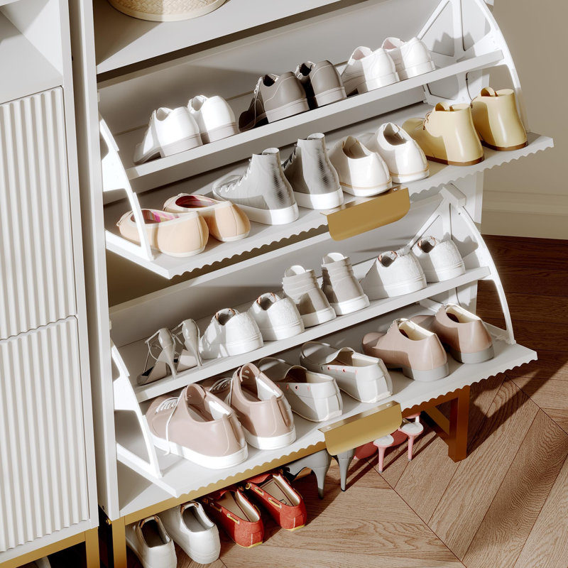 12 Pair Flip Down Shoe Storage
