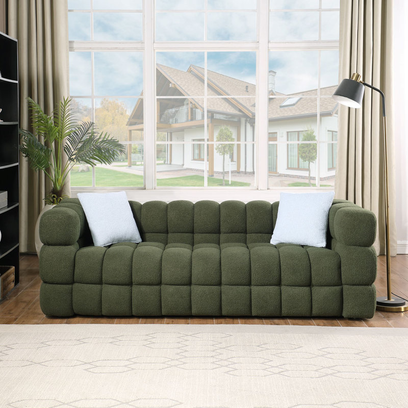 Square Shape Tufted Loveseat, 26.77"H x 84.25"W x 35.83"D