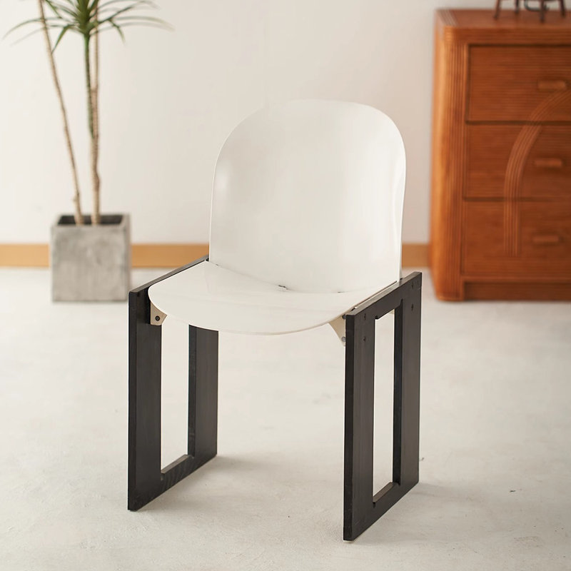 Rectangular Wood Frame Armless Dining Chairs