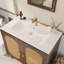 Meuble-lavabo sur pied en rotin 36 po avec lavabo en céramique 36 po-960384181