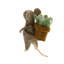 Ensemble 3 pièces de souris avec succulent suspendue figurine