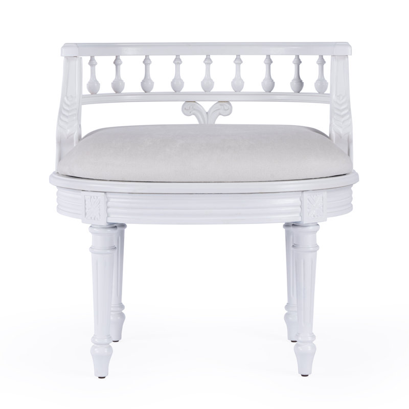 Tabouret de coiffeuse Danali, Blanc