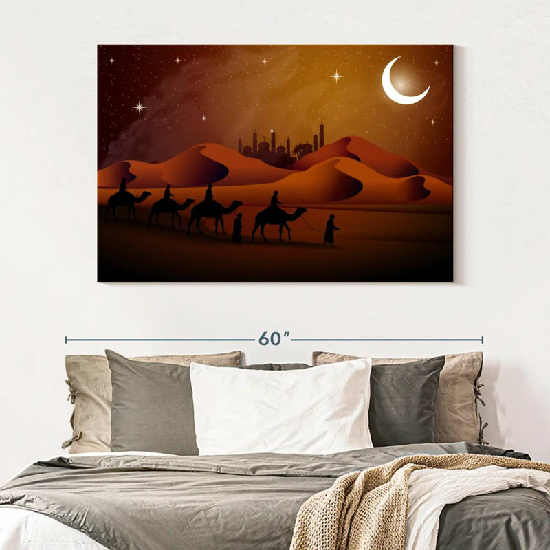 Alvord Moonlit Camel Caravan, 34" H x 51" W