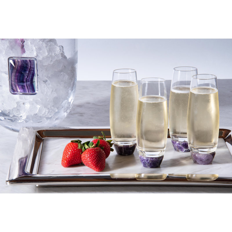 Anna New York Crystal Drinking Glass, Clear/Amethyst